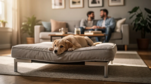 How to stop puppy from jumping on people with place bed