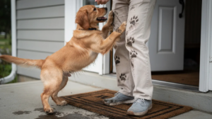 How to stop puppy from jumping on people at doorway