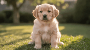 Golden retriever outdoors for a new puppy checklist